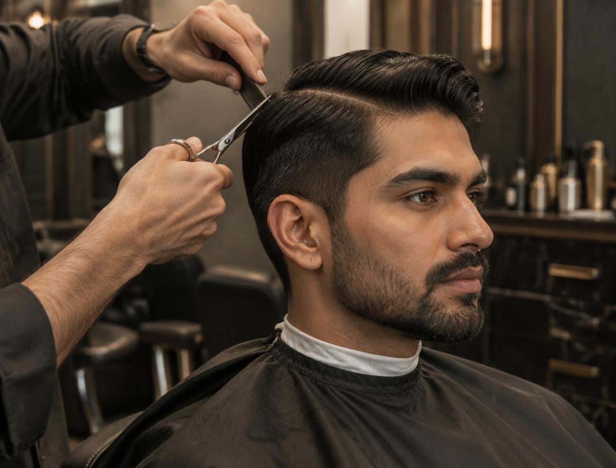 Classic scissor haircut at Dapper Lane